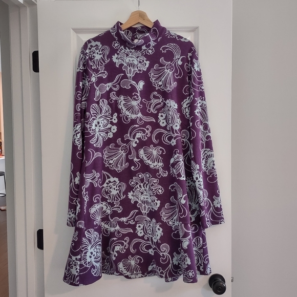 Anthropologie Mock Neck Floral Print Cutout Back Mini Dress - Picture 2 of 16